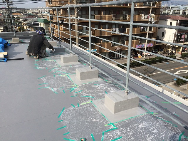 ビル屋上の防水工事